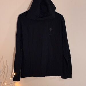 Banana Republic Supima Cotton Hooded Tee Small Black Lightweight Hoodie